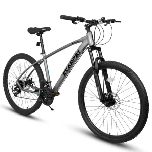 27 Inch Mountain Bike for Adults 21 Speed Suspension Fork Cycling Bicycle Aluminum Frame Disc Brakes Trail Bikes for Men Women
