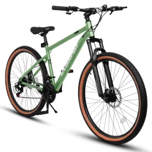 27.5 Inch Mountain Bike for Adults Carbon Steel Frame 21 Speed Disc Brakes Cycling Bikes Bicycle Shimano Gears Front Suspension