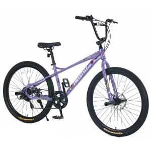 26 Inch Kids Bike for Boys Girls with Shimano 7 Speed Double Disc Brakes Steel Frame Road City Commuter Cycling Bikes Bicycle