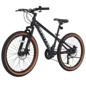 SPATIAL Mountain Bike 24 Inch, 21 Speed Aluminum Frame Lightweight Bike,Dual Disc Brake Bicycle for Men Women Teenager
