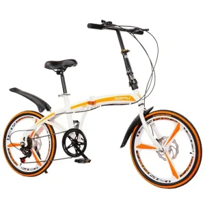 20 Inch Variable Speed Dual Disc Brake Durable Folding Bicycle For Adult Outdoor Cycling Alloy Integrated Wheel Mountain Bike