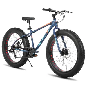 Hiland 20 Inch Kids' Bicycles Fat Tire Mountain Bike for Age 5 + Years, Shimano 7-Speed, Dual-Disc Brake,Kids BeachBicycle